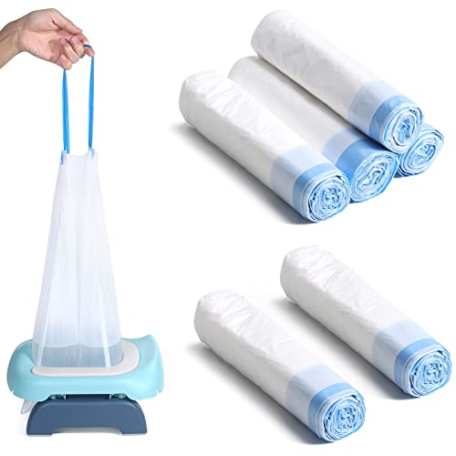 Onedone 60 Pack Potty Bags For Portable Toilet Universal Potty Chair Liners With Drawstring 17"X19" Potty Liners Disposable Training Toilet Seat Cleaning Bags For Kids Toddlers Adults Pets Outdoors #TOP22