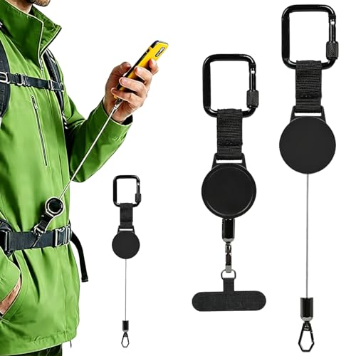 TUBAWD 2Pcs Retractable Phone Lanyard Smooth Anti-Theft Security Set for Outdoor Adventures and Daily Commuting Universal Phone Tether with Adjustable Length
