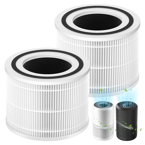 Core 300 Replacement Filter, Compatible with LEVOIT Core 300/300S/P350-P Air Purifier,3-in-1 H13 Grade True HEPA Replacement Filter, Compare to Part No. Core 300-RF, Core P350-RF, White,2 pack