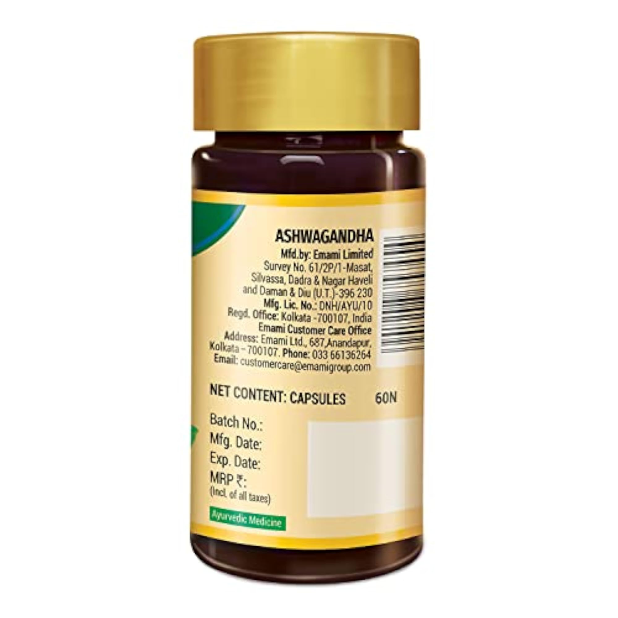 Zandu Ashwagandha Capsules, 60 Veg