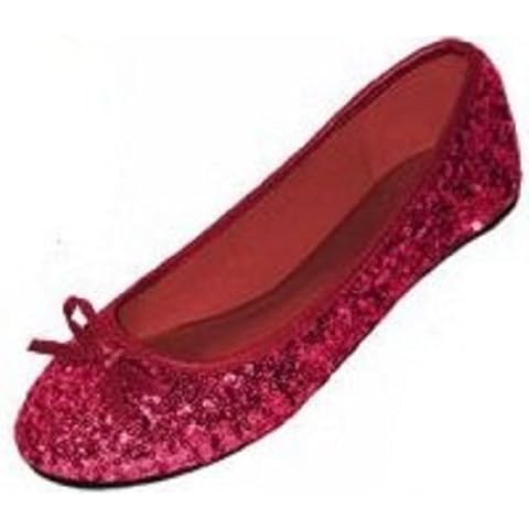 New Womens Sequins Ballerina Ballet Flats Shoes 4 Colors Available 2001 Ruby Sequin 7/8 Cover