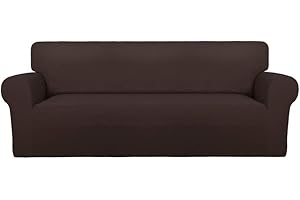PureFit Super Stretch Sofa Slipcover - Washable Furniture Protector in Chocolate Brown