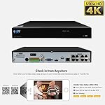 GW Security 8 Channel Smart AI PoE NVR Ultra-HD 4K (3840x2160) Security Camera System with 8 x 4K (8MP) 2160P Face Recognition/Human/Vehicle Detection Waterproof Microphone IP Dome Camera - Image 3