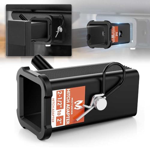 Image of 2-1 /2 inch to 2 inch Trailer Hitch Receiver Adapter, Hitch Pin & Clip