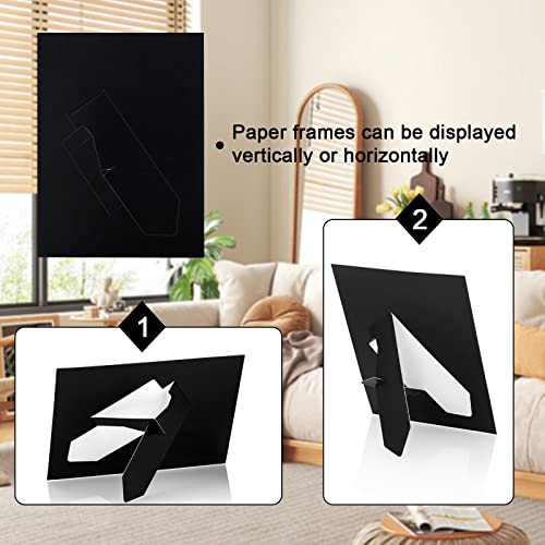 Antnest 25Pcs Paper Picture Frame With Easel,Black Gold 4X6 Inch Cardboard Picture Frame Card,Diy Cardboard Picture Frame,Showing Family Photos,Artwork Perfect For The Office,Home Decor #TOP2