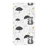 Baumwoll-Bettlaken für Babybett, Jungen, Mädchen, weich, atmungsaktiv, niedliches Tierbär, Regenmuster, Musselin, Kinderbett, Bettwäsche für Kinderzimmer, Dekoration, 1 Stück, cuna para ni?o 52 x 28
