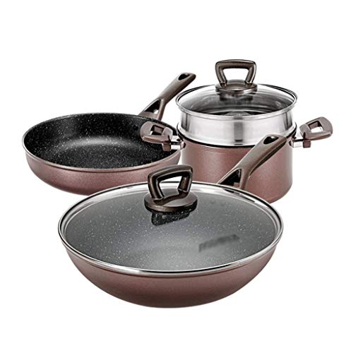 Sartén de Acero Inoxidable para el hogar, sartén Antiadherente, ollas sin Recubrimiento para cocinar, Fondo Compuesto Multicapa, fácil de Limpiar