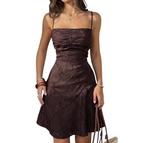 Vestido Casual De Mujer con Tirantes Diseño Mangas Y Espalda Descubierta Ajuste Cómodo para Uso Diario Ocasiones XL