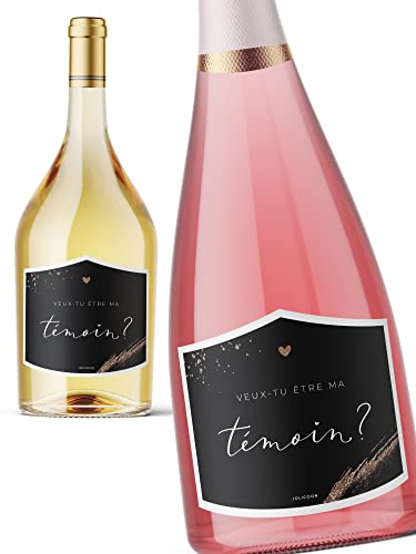 Joli Coon Etiquette Bouteille Veux-tu être ma témoin - Cadeau temoin mariage - Demande temoin
