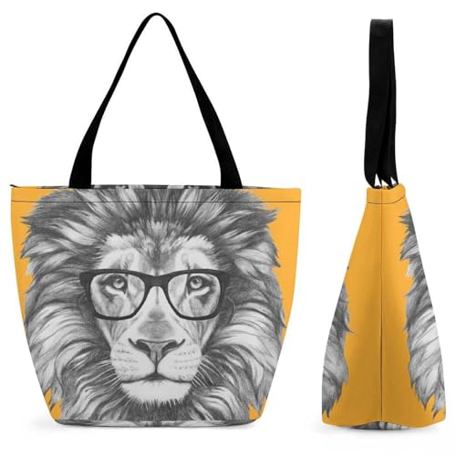 Lion Original Sac à Main Femme Grand Sac de Shopping Voyage 28.5x18x32.5cm
