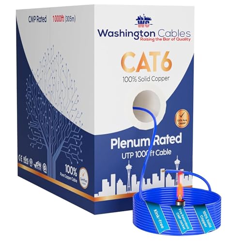 Cable Ethernet Cat6 Plenum 1000 ft Azul miniatura 1