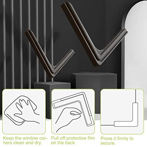 Image of Window Corner Guards, 8Pcs L-Shaped Window Corners Protectors Self Adhesive Silicone Bumper Anti-Collision Table Corner Protectors for Protecting Window Furniture Edge (Black)