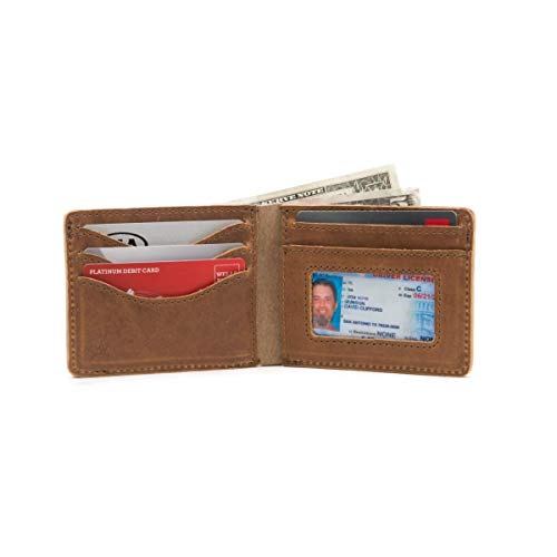 Saddleback Leather Co. Medium Full Grain Leather Bifold ID Window Wallet (Tobacco)