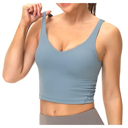 Dragon Fit Sports Bra for Women Longline Padded Yoga Bra Medium Impact Crop Tank Tops for Workout,Fitness,Running