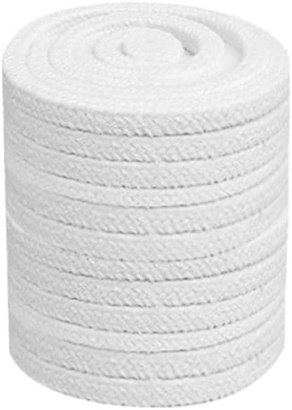 Stove Rope,fire Rope,Square Ceramic Fiber Rope - Braided Flat Gasket 1260℃ Ceramic Fiber Rope 14 * 14 Mm Furnace Door Sealing Strip(5 M)
