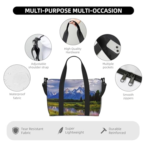 Travel Duffel Bags Personal Item Bag Carry on Luggage Bag Training Handbag Lightweight Waterproof Sports Gym Bag grand teton national park Weekender Bag for Women Men3