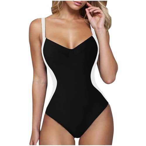 Traje de baño con tirantes para mujer, traje de baño con tirantes en la espalda, bikini para verano, playa, tankini cómodo, E-659 Negro, M