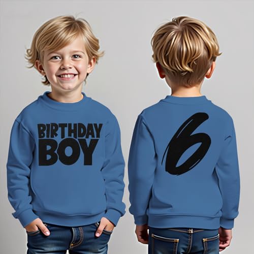 Birthday Boy Sweatshirts 1-8 Years Old Birthday Shirts Kids Pullover Toddler Baby Boy B-day Party Outfits Fall Tops2