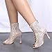 Ballroom Dance Tango Shoes High Boots Rhinestone Lace Up Luxury Sandals Skin Heel 7.5cm 7