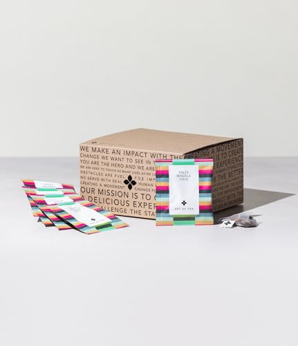 Art of Tea Organic Talis Masala Chai Tea Bags 50 Count, Premium Assam Black Tea with Cardamom, Cinnamon &amp; Ginger, Pyramid Sachets, Spiced Chai Tea for Chai Latte &amp; Hot Tea