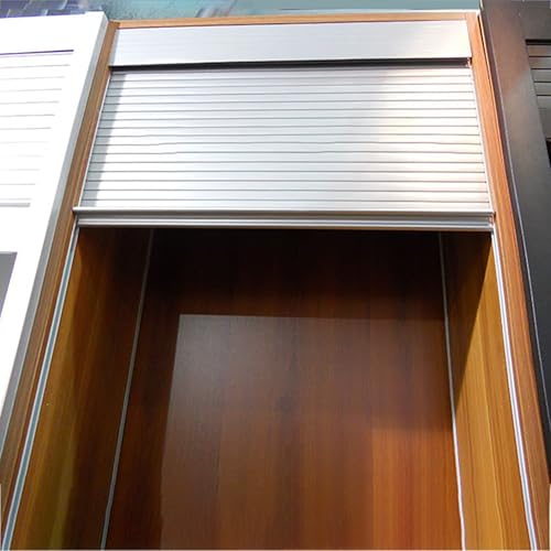 MLYAYE Wall Cupboards Decor Tambour Door Kit, PVC Flexible Push-Pull Roll Up Cabinet Doors System with Track for Kitchen/Campervan/Appliance Garage(14 x 24 in)