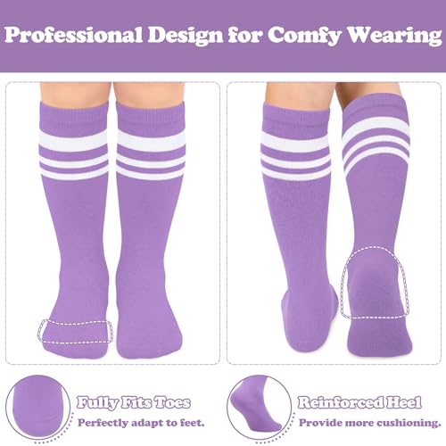 Sarfel 4 Pairs Toddler Soccer Socks Kids Soccer Socks Youth Football Sock Boys Baseball Sock Kids Girls Softball Accessory3