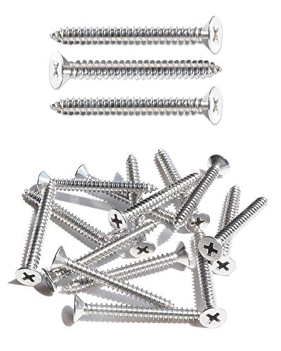 IMScrews25�� #14 x 1-3/4�C���` (45mm) �X�e�����X�t���b�g�w�b�h�v���X�؃l�W 18-8 (304) �X�e�����X�X�`�[���M�Z���t�^�b�s���O�˂�
