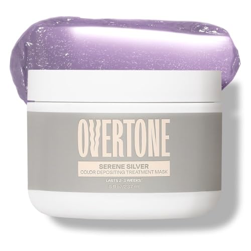 Image of Overtone Semi Permanent Hair Color Conditioner, Serene Silver, 8 oz, Nourishing, Damage-Free, Color Depositing Mask for All Hair Types with Shea Butter & Coconut Oil, Vegan & Cruelty-Free