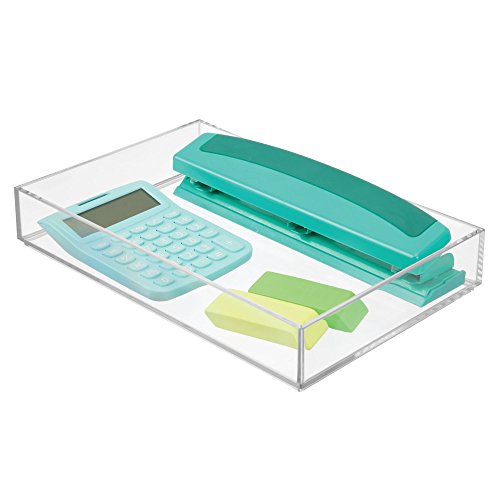 Idesign Clarity Plastic Drawer Organizer, Storage Container For Vanity, Bathroom, Kitchen Drawers, 8" X 12" X 2", Clear #TOP5