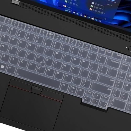 Image of OJOS Keyboard Cover for Lenovo Thinkpad E15 Gen 4 3 2 1, L15 Gen 3 2 1, T15 Gen 2, P15S P52 P52S P72 P53 P73 P15v Gen 3 2 1, Thinkpad T590 E580 E590 E595 T570 T580 Keyboard Skin Protector - Clear
