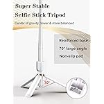 Selfie Stick Tripod with Wireless Remote, 46'' Cellphone Selfie Stick Tripod with LED Fill Light, for iPhone 16/15/14/14 pro/13/13 Pro/12/11/11 Pro/XS Max/XS/XR/X/8/7 and Android Smartphone(Upgrade) - Image 2