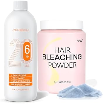 Hair Bleach, Professional Grade Bleach for Hair, 20 Volume Developer for Hair Lightening