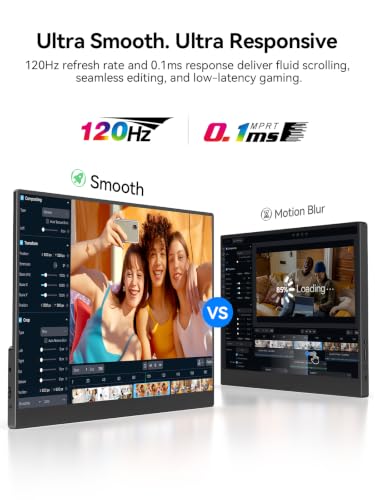 Image of UPERFECT 4K 120Hz Portable Monitor Touchscreen, 16 inch 600Nits Gaming Monitor