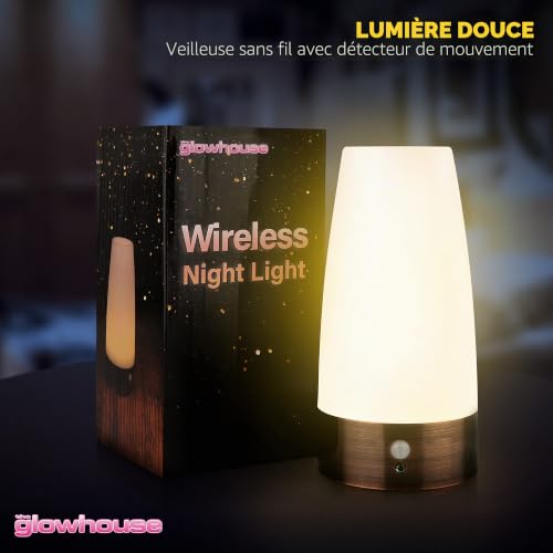 The Glowhouse Lampe de table LED sans avec détecteur de mouvement PIR (ronde) – vue 2