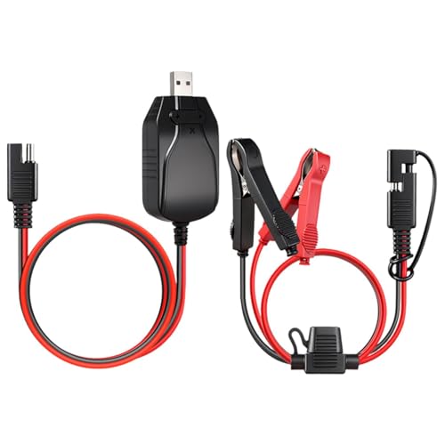 Cargador De Batería Para Motocicletas,Cargador De Mantenimiento Inteligente USB 12V con Fuente de Alimentación | Cargador de Batería Inteligente para Motores - Para Coche Marino Automóvil Al Aire