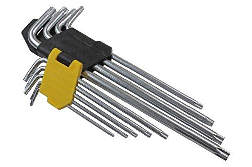 Us Pro Chrome Tools 9Pc Extra Long Tamper Proof Torx Star Key Set T10 - T50 2236