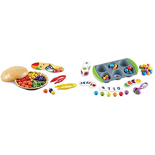 Learning Resources Super Sorting Pie, Fine Motor Toy, Early Number, Patterns, 68 Pieces & Mini Muffin Match Up Counting Toy Set, Homeschool, Fine Motor, 76 Pieces, Ages 3+,Multi-Color