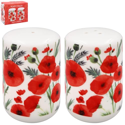 The Leonardo Collection Finola Stack Poppy Salt and Pepper Shakers for Home & Restaurants, Poppy Salt & Pepper - Image 4