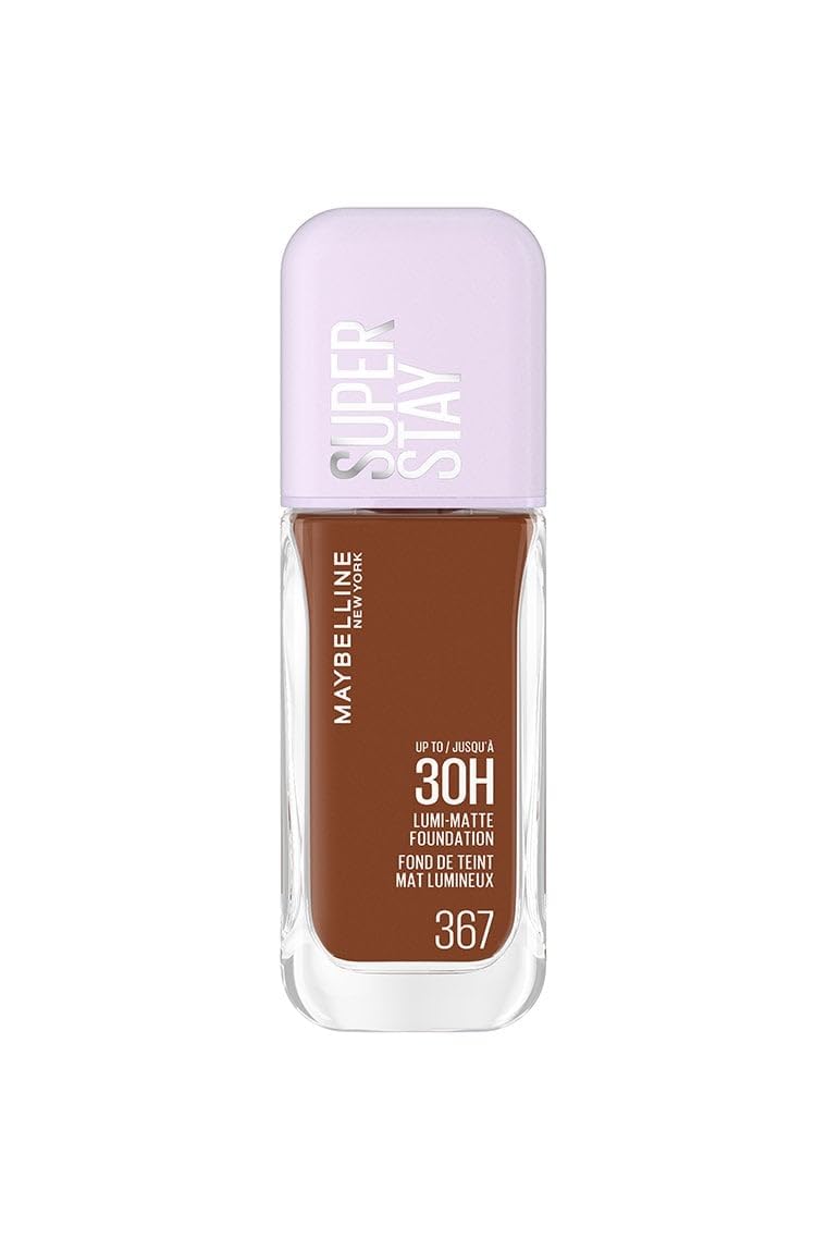 MaybellineNew York Super Stay up to 30H Lumi-Matte Foundation, Medium-Full Coverage, Vegan Formula*, Amino Acids, Niacinamide, Vitamin E - Shade 367