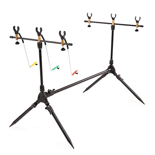 Support de canne à pêche AKT robuste avec sac de rangement pour outils