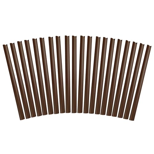 Bellushortus.eu Befestigungsclips für Zaunfolie, Befestigungsklammern für Sichtschutzstreifen Doppelstabmatten für Gartenzaun 20St. (19cm, Braun)