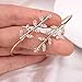 ink2055 Women Fashion Rhinestone Inlaid Leaf Adjustable Opening Bracelet Bangle Jewelry,Bracelets for Women Teen Girls Gift - Rose Golden