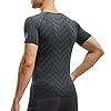 AMZSPORT Maglietta a Compressione da Uomo Manica Corta T-Shirt Running Maglia Sportiva da Ciclismo Fitness, Grigio, S #2