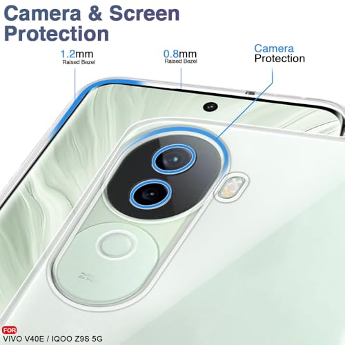 Image of AESTMO Back Case Cover for Vivo V40E 5G / iQOO Z9S 5G | Crystal Clear Design | Shock Proof Design | Transparent Back Case Cover for Vivo V40E 5G / iQOO Z9S 5G (Transparent, TPU)