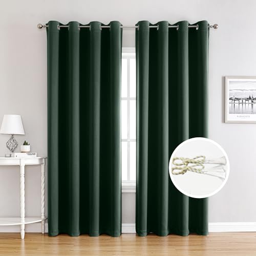 El mejor review de Donde comprar cortinas los más recomendados. 35 QICHEN Cortinas Blackout para recámara,Suave 100% Poliéster Tela Impermeable, Reducción Ruido, con Ojales en la Parte Superior (Verde Oscuro 2 Piezas, 132 * 213cm)