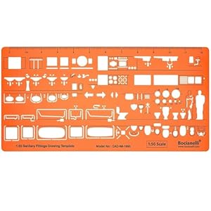 Bocianelli CAD-IM Sanitär Zeichenschablone 1:50
