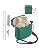 Custodia per auricolari Marshall Minor IV, resistente agli urti, impermeabile, morbida e sottile copertura in silicone con cordino, portachiavi e kit di pulizia, verde