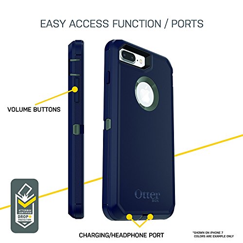 Otterbox Rugged Protection Defender Case For Iphone 8 Plus And Iphone 7 Plus - Retail Packaging - Bespoke Way (Blazer Blue/Stormy Seas Blue) #TOP5