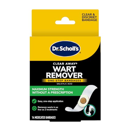 Dr. Scholl's ONE-Step WART REMOVERS, 14 ct // Removes Warts in As Few As 2 Treatments, Maximum Strength, Easy One-Step Application, Stays on All Day