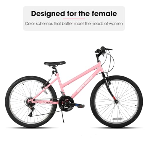 HILAND Bamcbase Womens Mountain Bike, 26 Inch 18 Speeds Hybrid Commuter Bicycle for Adults, Sport Hardtail Trail MTB Pink by HH HILAND - Image 2